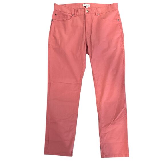 Peter Millar Soft Touch Twill 5 Pocket Pants Mens 35x30 Cape Red Golf Activewear - Picture 1 of 9